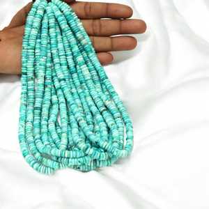 ลูกปัดโอปอลเฮอิชิลายจุดสีเขียวทะเลธรรมชาติลูกปัดอัญมณีหลวมขนาด5มม. ถึง8มม. สำหรับทำเครื่องประดับอินเดียขายส่ง - Product Image 3