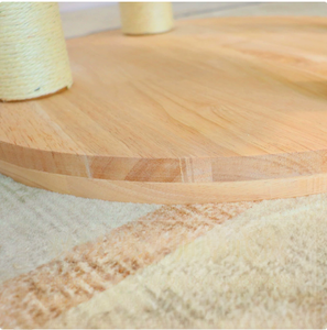 Árbol para Gatos de Madera Maciza, Árbol para Gatos de Madera de Roble para Gatos Grandes con 3 Nidos Tejidos, Condominio para Gatos de Múltiples Niveles con 8 Rascadores - Product Image 4