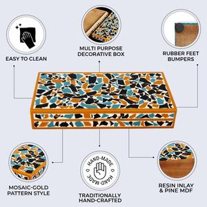 Boîte à bijoux de luxe en os incrusté, organisateur artisanal - Product Image 2