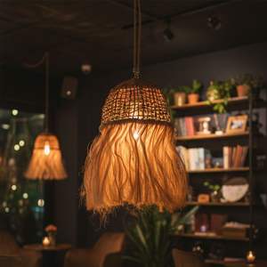 Lámpara RUMBAA, Artesanía de Corteza de Árbol de Plátano y Abacá - Product Image 5