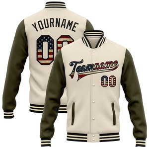 Direct Industry Wholesale Casual Winter Custom Black Vintage USA Flag-White Bomber Full-Snap Varsity Letterman Jacket - Product Image 5
