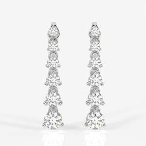 14K <b>Gold</b> Plated Round Cut Lab Grown Diamond Drop <b>Earrings</b> with <b>Dangle</b> for Wedding Party or Gift - Product Image 5
