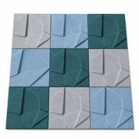 Panneau acoustique 3D à facettes, panneau acoustique en fibre de polyester, panneaux insonorisants en feutre PET, Kusdesign