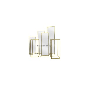 Vidrio transparente y alto estándar de calidad Metal chapado en oro Diseñador creativo moderno Centro DE MESA DE BODA Harlow Stand Supplies - Product Image 1