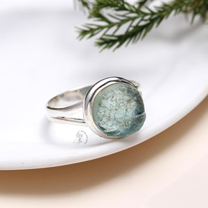 Bague personnalisée en argent sterling massif 925 avec aigue-marine druzy pour femme, bijoux en argent faits à la main, bagues fines, fournisseur en gros - Product Image 2