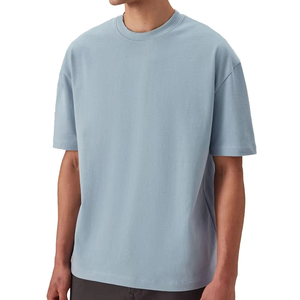 T-shirt à manches courtes en coton respirant 100% personnalisé pour hommes, col rond, design surdimensionné avec motif imprimé, t-shirts épais - Product Image 4