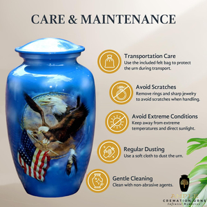 โกศเผาศพรูปนกพร้อมธงชาติ ดีไซน์รักษ์โลก ปรับแต่งได้ ความจุ 220 คิวบิกอินช์ สำหรับใส่เถ้ากระดูกมนุษย์ - Product Image 6