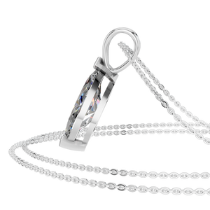 Moissanita de 2 Quilates, Oro Sólido de 14K, Corte Marquesa, Cadena con Eslabones, Colgante, Certificado IGI, Regalo, OEM, ODM - Product Image 2