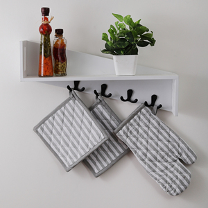 Mitaines de four 100% coton faites à la main motif imprimé vert résistant à la chaleur porte-casseroles durables écologiques pour la maison et le restaurant - Product Image 3