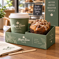 Boîte cadeau personnalisée AT PACK pour café, boulangerie, emballage à emporter, support pour tasses et desserts, solution de branding haut de gamme