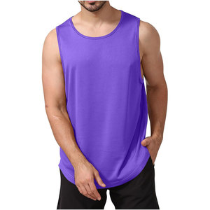 เสื้อกล้ามออกกำลังกายสำหรับผู้ชาย ผ้าตาข่ายแห้งเร็ว ระบายอากาศดี 100% โพลีเอสเตอร์ ป้องกันรังสียูวี เป็นมิตรกับสิ่งแวดล้อม รับผลิตแบบ OEM พร้อมสกรีนโลโก้ - Product Image 1