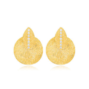 Boucles d'oreilles à Design irrégulier et texturé, bijoux turcs en argent Sterling 925, vente en gros - Product Image 1