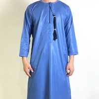 Grosir Thobe Muslim Pria Dewasa Custom Royal Plus Size 100% Katun Arab Maroko Islami Gaya Timur Tengah Saudi Arab