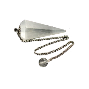 Péndulo de selenita de alta calidad, piedra preciosa de cristal Natural, cono facetado, Péndulo de radiestesia para péndulos curativos de Reiki a la venta - Product Image 5
