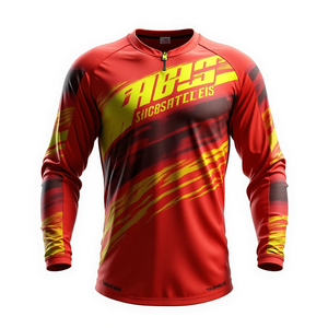 Maillot de moto tout-terrain unisexe à manches longues sur mesure MX Motocross Équipement sportif Vêtements de course automobile Respirant % Polyester Tout - Product Image 3