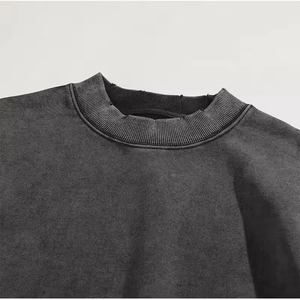 เสื้อฮู้ดผ้าฝ้าย100% บ็อกซี่โอเวอร์ไซส์สำหรับผู้ชาย500จีเอสเอ็มซักกรดแบบวินเทจ - Product Image 2