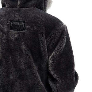 Fur Hood Oversized Pullover Hoodie Soft <b>Sherpa</b> Polar Fleece 100% Cotton Autumn Digital Printing for Men - Product Image 3