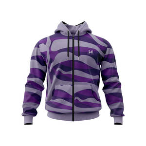 Sweat à capuche zippé en molleton doux et respirant, style décontracté pour l'hiver, avec impression frontale personnalisable OEM - Product Image 1