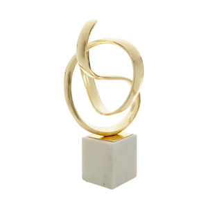 Escultura de nudo decorativo en acabado desgastado Escultura de diseño de nudo clásico Escultura de nudo hecha a mano con aspecto envejecido - Product Image 1