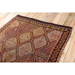 Alfombra Turca Vintage Grande de 5,3x9,1 pies (162x277 cm), Alfombra Kilim a Cuadros Marrón - Product Image 5