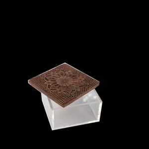 Quemador de incienso de madera Medkhan Mubkhar Bakhoor Juego de quemadores con bandeja de madera y caja Producto grabado por faizacraft - Product Image 2