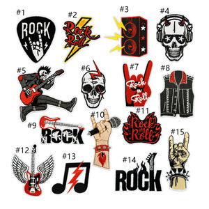 Patch brodé rockstar de haute qualité à faible MOQ, patch brodé pour vêtements, étiquette de chapeau, vêtements, patchs tissés - Product Image 2