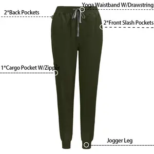 Ensemble de blouses médicales unisexes, haut à col en V et pantalon de jogging, tissu en toile durable, uniforme d'infirmière pour femmes et hommes - Product Image 4