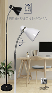 BEL AIR HOME Megara 155 cm Lampadaire en métal blanc avec douille E-27 pour éclairage élégant Polyvalent et élégant - Product Image 3