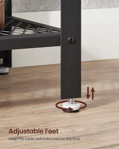 <b>Walnut</b> Look Chipboard Board 2 Tier Console Table with Metal Frame Entryway <b>Shelf</b> - Product Image 3