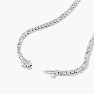 Cadena de collar de tenis de diamante de moissanita de corte graduado Rivera 4,00 MM 10K oro amarillo/plata 925 para regalos especiales hechos PT950 - Product Image 1
