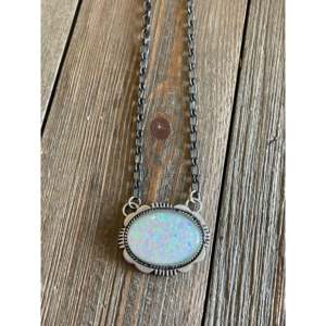 Russell Sam <b>Opal</b> & Sterling Silver Crystal <b>Necklace</b> - Product Image 1
