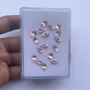 Piedra Preciosa Suelta de Morganita Rosa Melocotón Natural de 4mm 6mm 8mm, Corte Pera Facetado, para Joyería, Certificación IGI, Calidad AAA - Product Image 1