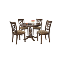 Ensemble de table à manger en bois massif au design moderne avec 4-6 chaises, couleur personnalisée, fabrication directe en usine en Indonésie