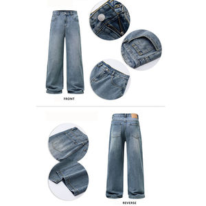 Jeans Holgados de Estilo Y2K para Hombre, Lavados, de Pierna Ancha, Retro, Azul Claro, Rectos, Estilo Baggy - Product Image 4