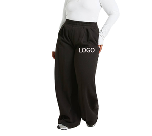 2026 Winter Quick Dry Athletic Wear <b>Women</b> Sweatpants Custom Sublimation Print logo Super Comfortable <b>Black</b> Plain Loose Trouser - Product Image 4