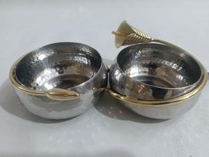 Eco-Friendly Stainless Steel Food <b>Bowl</b> with Unique <b>Silver</b> Design Dessert Nuts Serving <b>Bowl</b> with Metal Lid for Warm Food Storage - Product Image 4