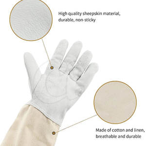 Guantes de apicultura de material duradero Guantes de apicultura de cuero de alta calidad En stock Guantes de Apicultura - Product Image 2
