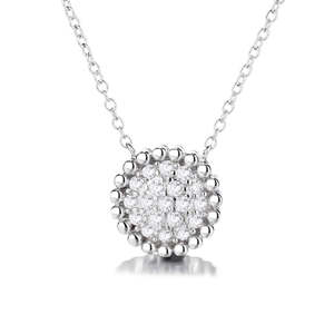 Collana con Pendente in Argento Sterling Placcato Oro 14K con Cristalli Incastonati, Elegante e Lussuosa, Categoria Prodotto: Collane con Cristalli - Product Image 1