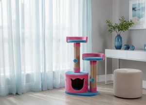 High Quality Amistar Cotton Candy Castle <b>Cat</b> Tree with 3 Levels Eco-Friendly & Durable Carton Packed <b>for</b> Indoor Use-All Sizes - Product Image 3