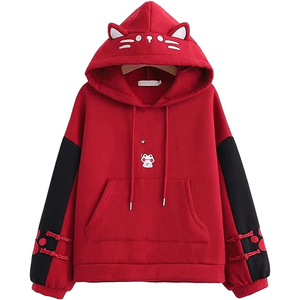 Nouveau sweat à capuche en polaire pour femme, style streetwear, avec logo sur le devant, manches longues, coupe classique, style décontracté - Product Image 4