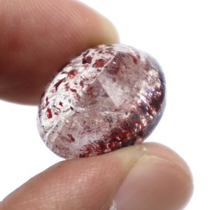 Cabujón de piedra de corte facetado de rutilo de amatista Super Seven Natural de 16 quilates, 19X14MM, piedra preciosa ovalada suelta, lepidocrocita" - Product Image 5