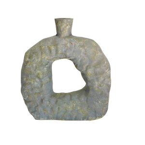 Vase à fleurs moderne en aluminium décoratif pour la maison, couleur nickel antique argenté, pot à fleurs pour table - Product Image 1