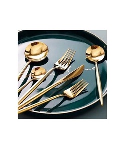 Juego de cubiertos de metal de acero inoxidable con mango moderno y elegante para elegantes mesas de comedor, reuniones y eventos familiares - Product Image 2