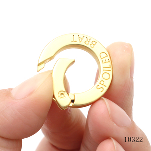 广州工厂锌合金定制刻字小扁圆环钥匙扣扣环 - Product Image 5