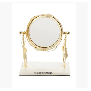 Espejo cuadrado de lujo para maquillaje, espejo de mesa de Metal, chapado en oro, personalizado - Product Image 3