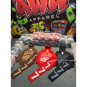 Conjunto Deportivo de Invierno para Hombre, con Capucha, Estilo Urbano, Personalizado con Logotipo Serigrafiado, 100% Algodón - Product Image 1