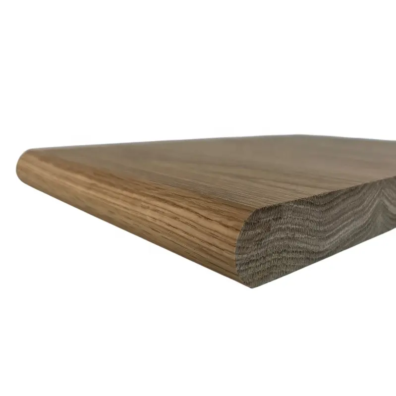 Moderno legno massello di quercia bianca battistrada Bullnose Design tradizionale per interni ringhiera in legno gradini ZSZST-03 scala