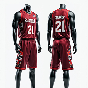 Nouveaux maillots de basket-ball sur mesure RTS, vêtements de sport pour hommes, respirants, séchage rapide, polyester/coton de haute qualité, ensembles uniformes courts - Product Image 1