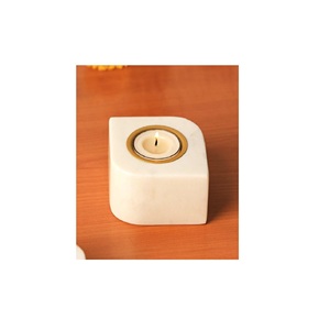 เชิงเทียนหินอ่อนหรูหราสไตล์ INS ผู้ถือกระบอกกับหินอ่อนธรรมชาติยืนแก้ว - Product Image 5