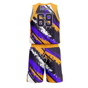 Uniformes de Baloncesto Personalizados OEM 100% Poliéster de Manga Corta, Fabricados en Fábrica, Tallas Grandes, Transpirables - Product Image 2